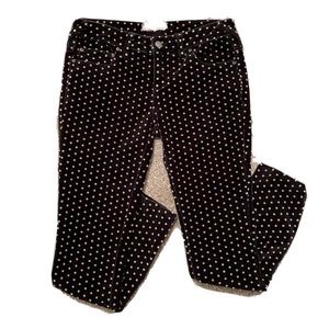 Free People Velvet PolkDot Skinny Slim Pants SZ 26